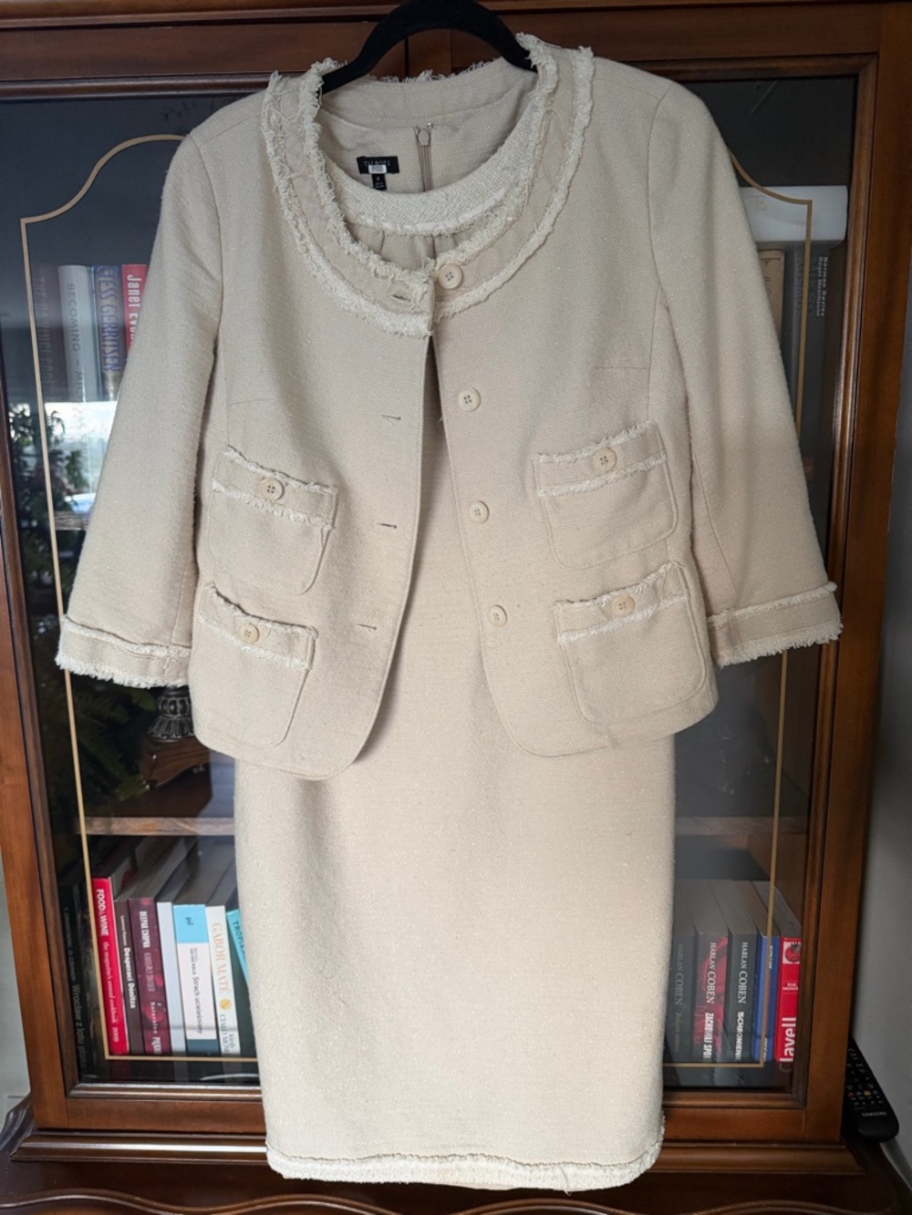 Talbots Cream Tweed Jacket and Skirt Set